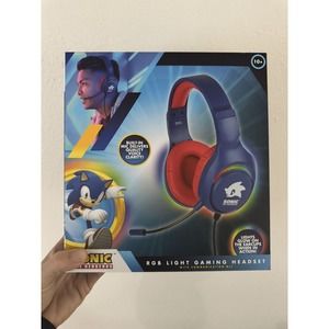 Sonic The Hedgehog RGB Light Up Gaming Headset W/‎ Communication Mic-NIB